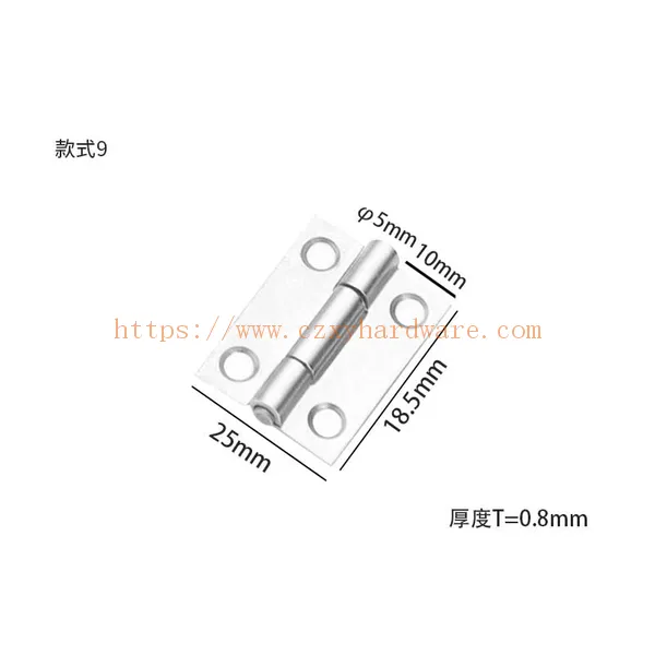 New Product Factory Supplier 1 Inch Small Door Hinge  25*19*0.8mm Rivet Butt Hinge
